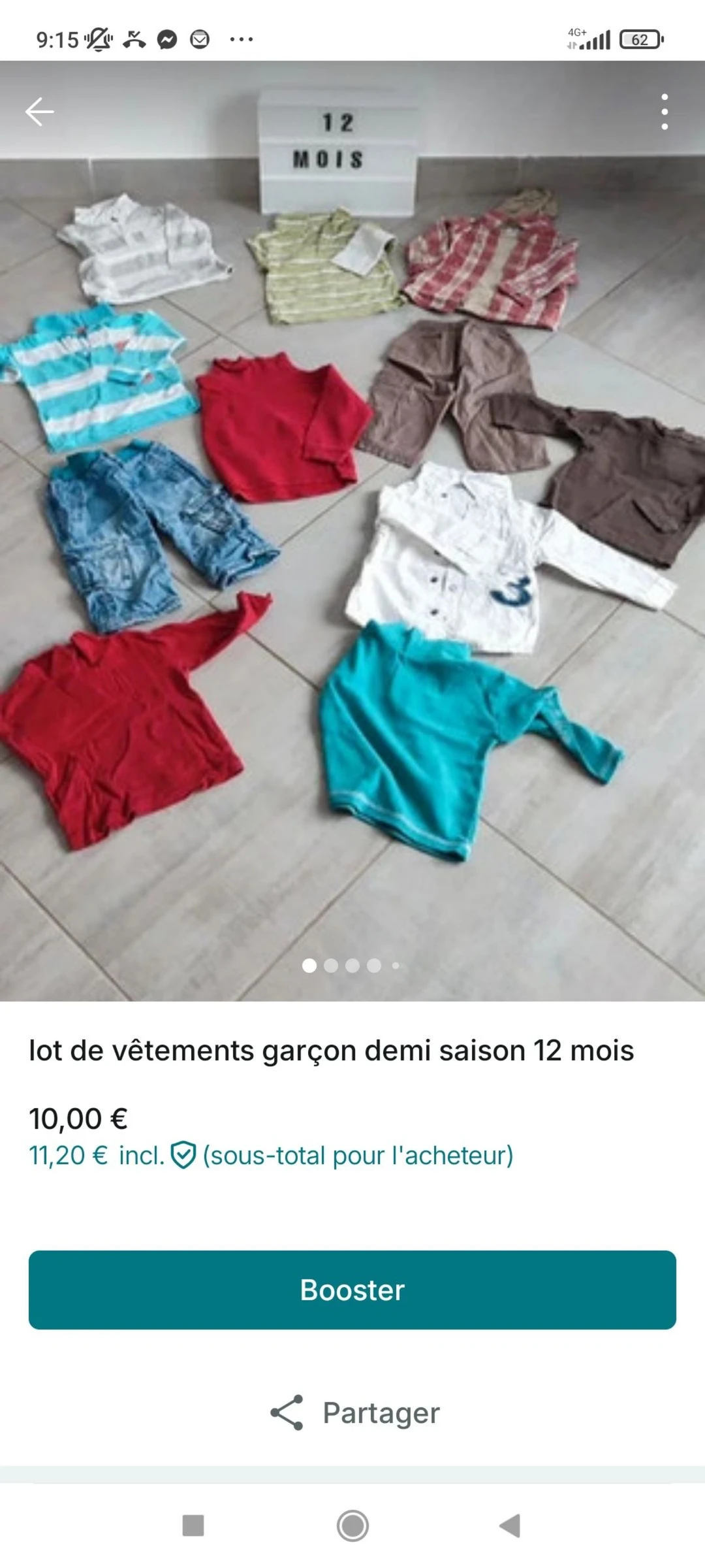 Lot de vêtements 12 mois garçon 